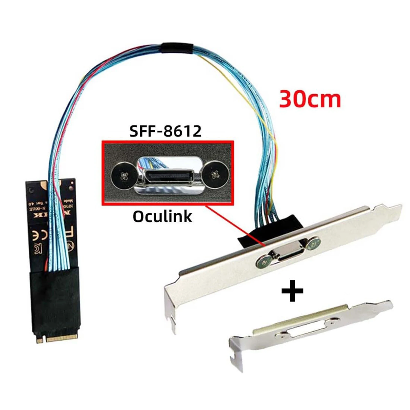 Oculink SFF-8612 to PCI-E 4.0 NVME M.2 M-Key Host Extension Cable Adapter  for External Graphics Card & SSD