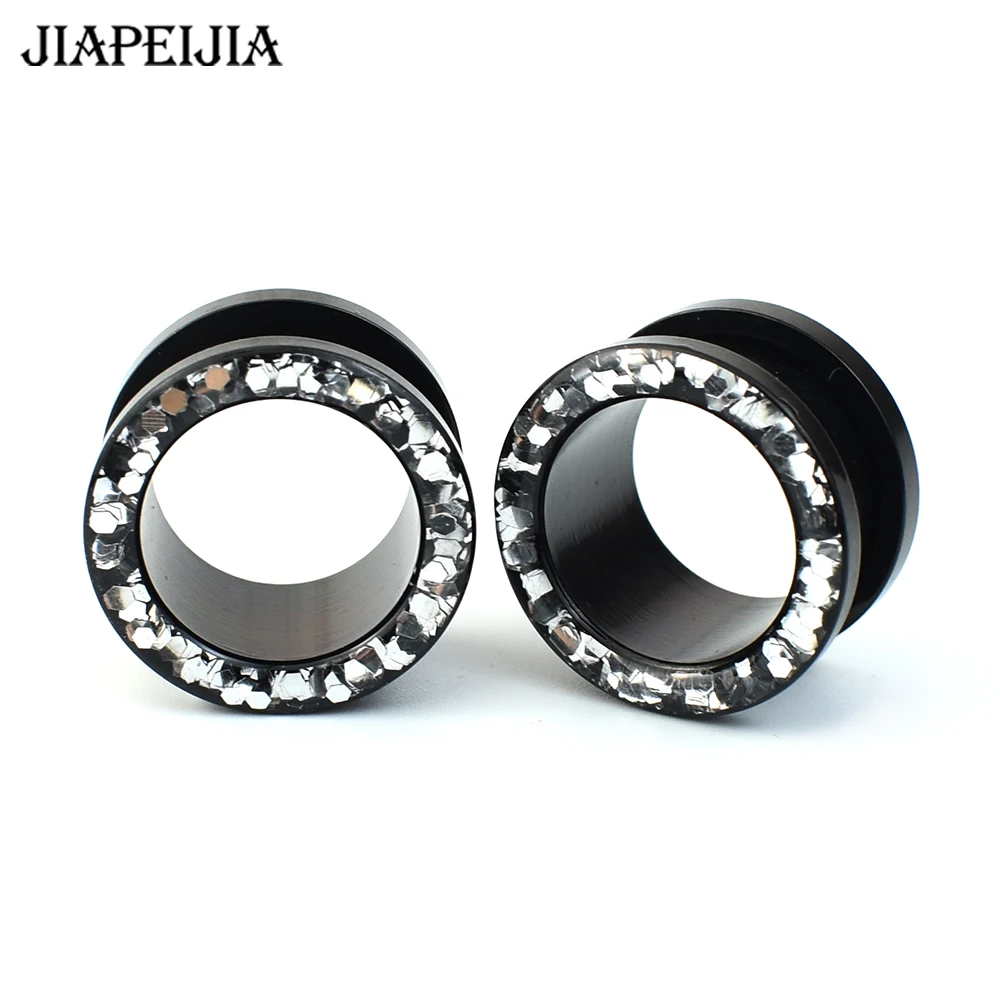 3-30mm Shine Hollow Ear Gauges Plugs Tunnels Screw Fit Ear Expander Stretcher Body Piercing Jewelry