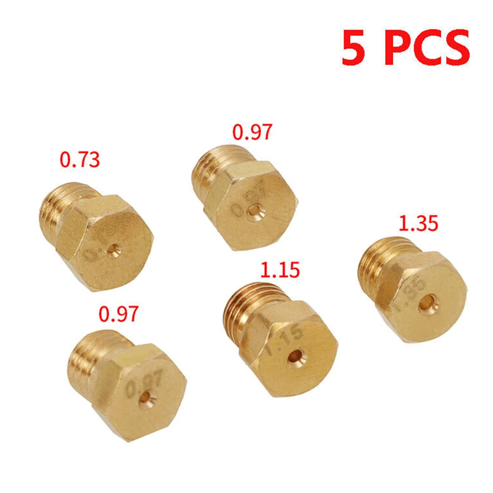5pcs Burner Gas Natural Gas Hob For LPG Conversion Kit Jets Nozzles Injectors Set M6 X 0.75 Thread Kitchen Parts