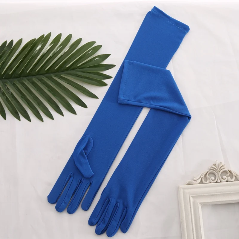 2024 Fashion Men Women Long Plain Performance Gloves Long Design Waitress Gloves White Manner Ceremonial Drive Mittens