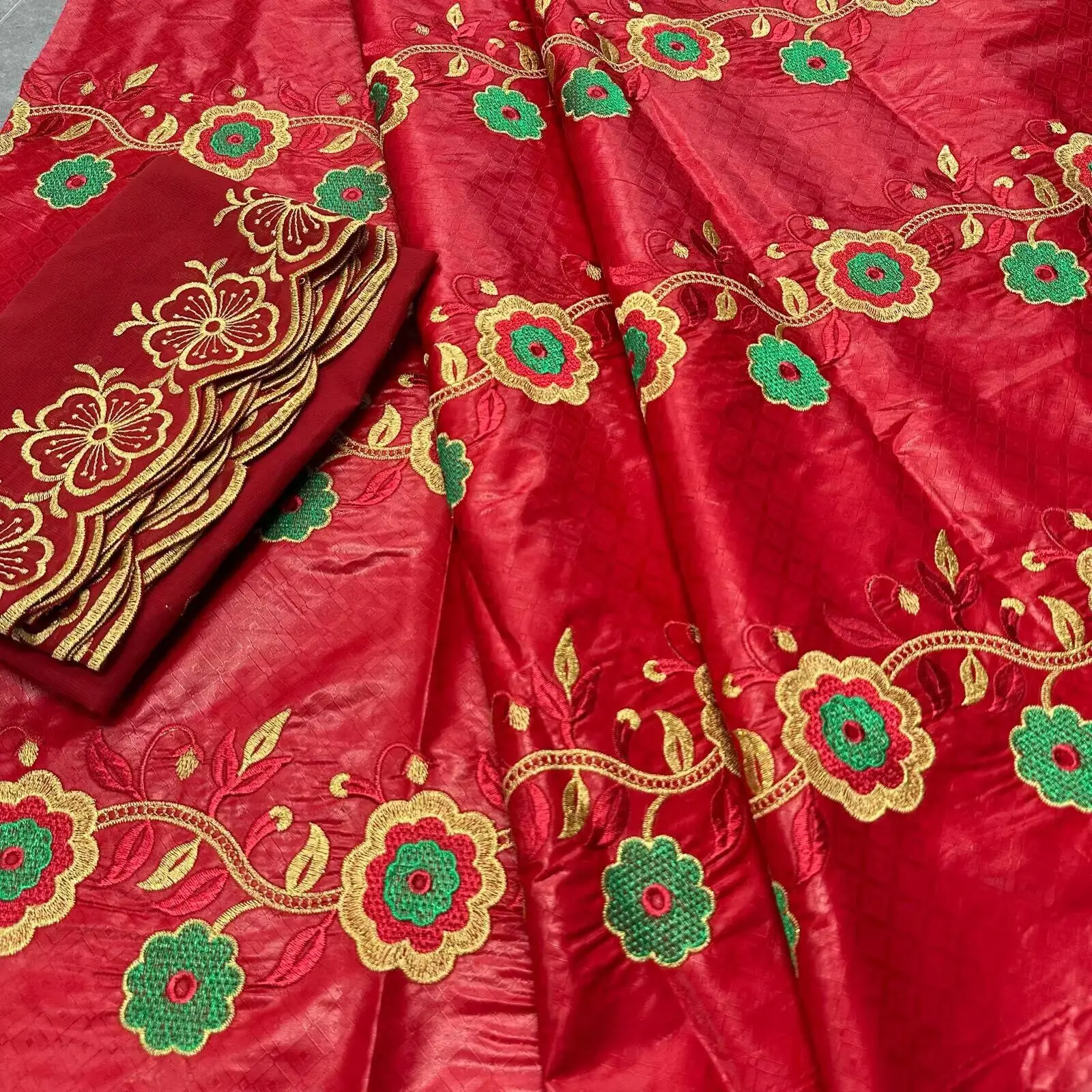 2025 neue Bazin Riche Gewebe Afrikanische DIY Stoff Hohe Qualität Stickerei Spitze Afrikanische Brokat Nigerianischen Headtie 5 + 2 Yard/Lot Nähen