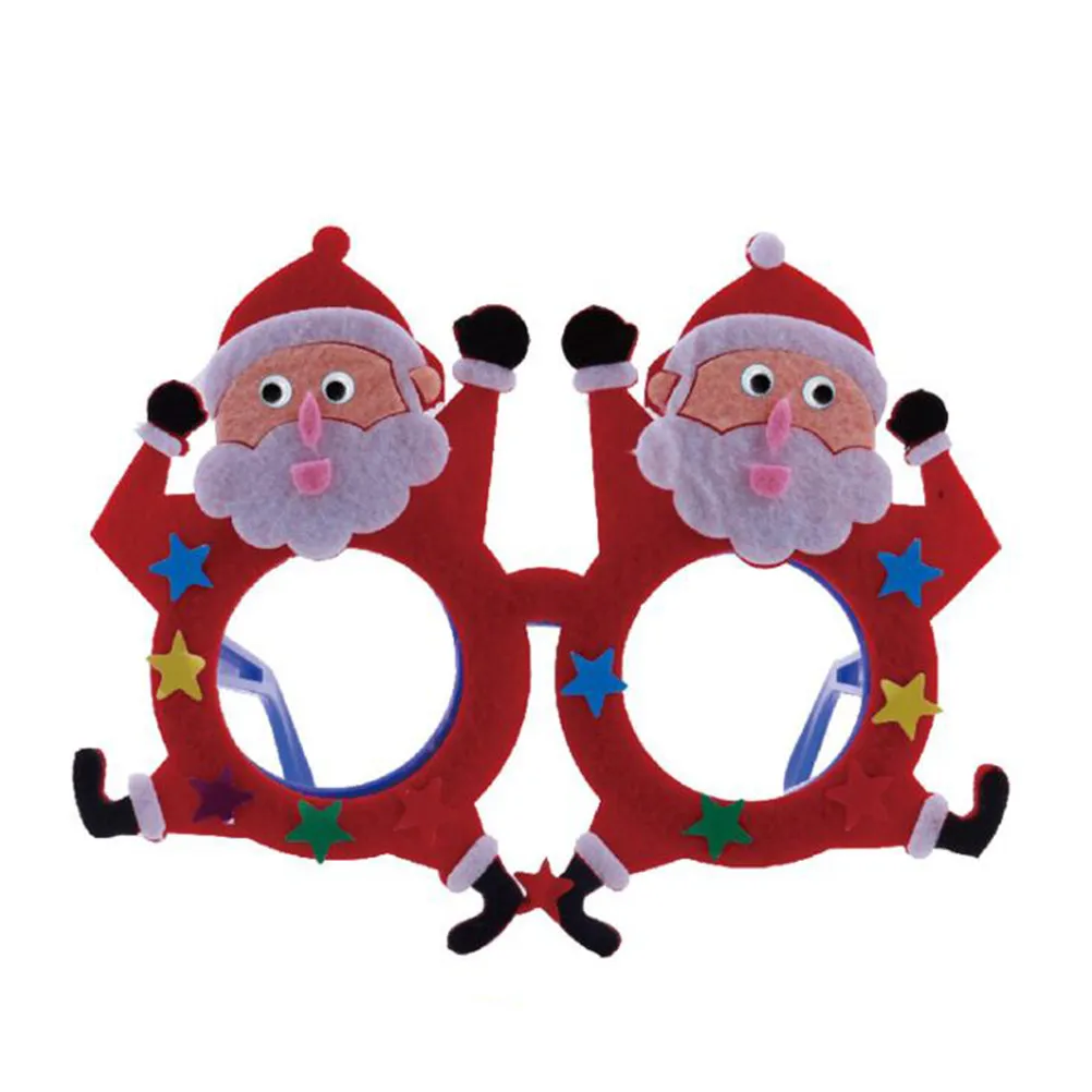 

5Pcs Christmas Themed Funny Photo Prop Eyeglasses Non-Woven Fabric DIY Glasses Kit for Parties Birthday Decorations Handmade