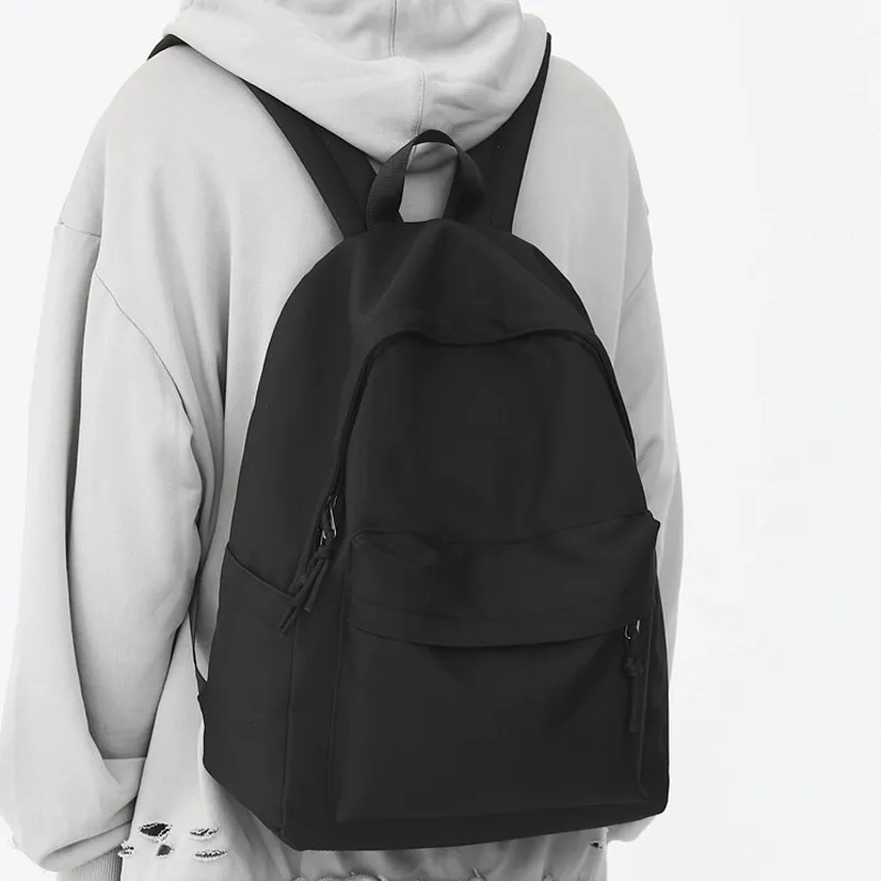 

Lightweight Camping Backpack for Boys School Bag Men's Black Simple Design Junior High School Students Can Carry Books