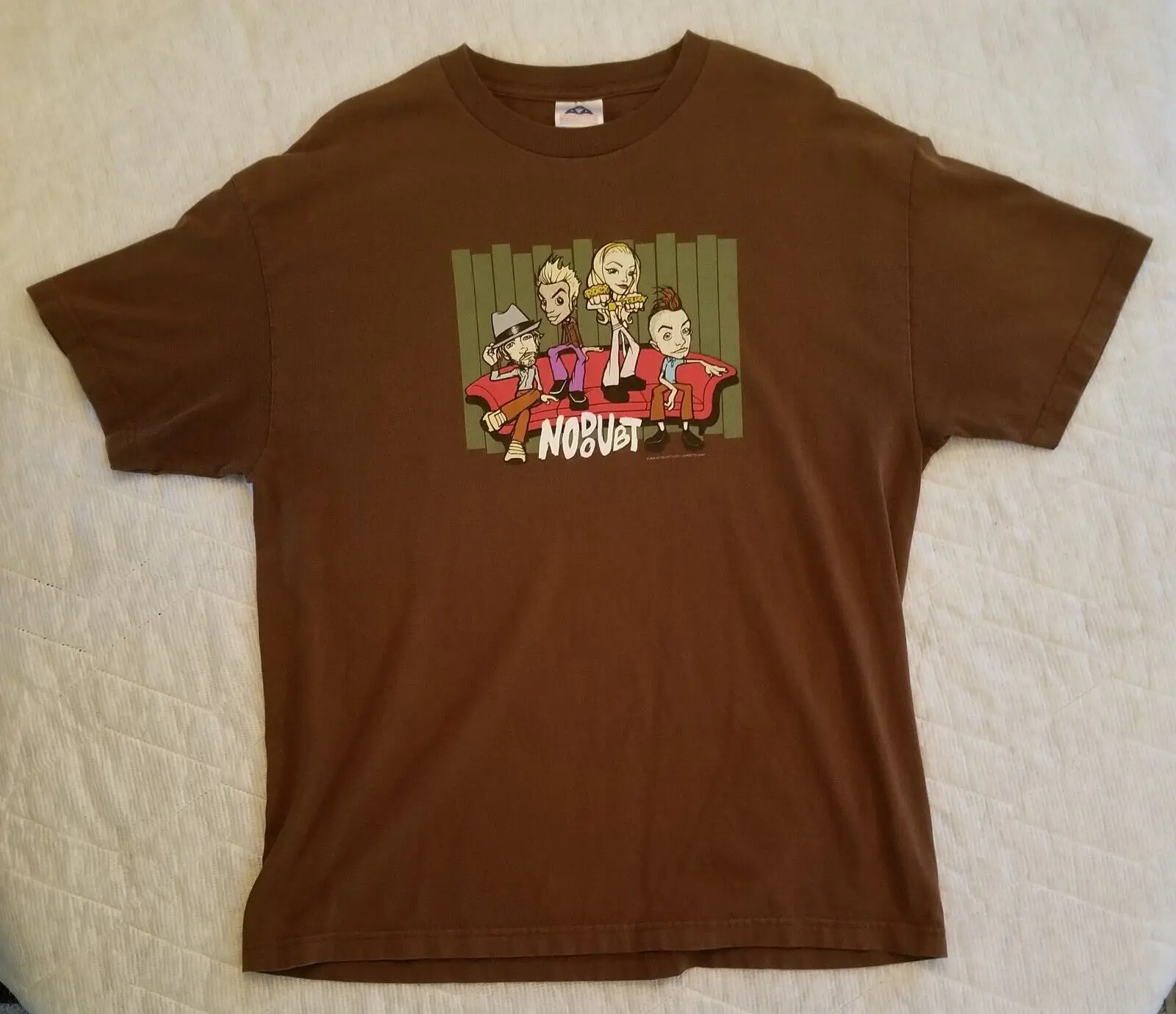 No Doubt 2002 Vintage Rock Steady Cartoon T-Shirt Size XL Gwen Stefani