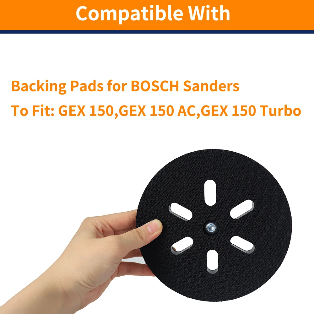 Imagem -04 - Polegada Furos Gancho & Loop Lixa Almofada Placa de Apoio para Lixadeira Bosch Gex 150 Gex 150 ac Gex 150 Turbo Máquina Moagem 150 mm