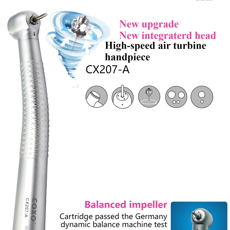 COXO CX207-A Clean head system handpiece Single water spraymore 3 air spray Dental Air Turbine Dental High Speed Handpieces