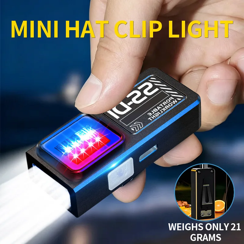 Mini COB LED Flashlight USB C Rechargeable Powerful Work Light with Clip Magnet Waterproof EDC Camping Walking Pocket Lamp