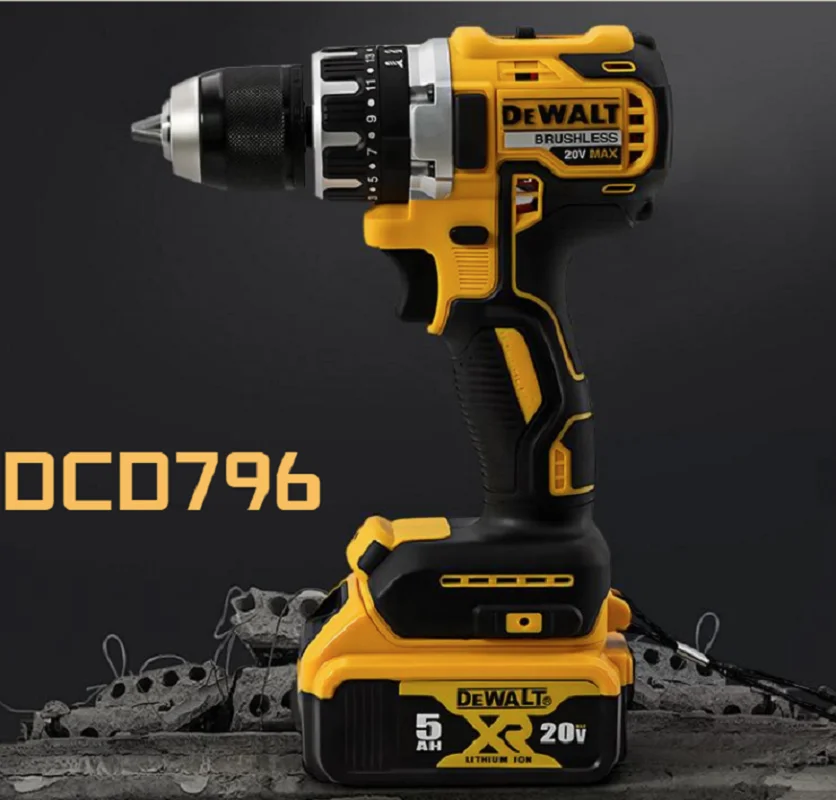 Dewalt Impact Elektrische Bohrmaschinen DCD796 Bürstenlose kompakte 65 Nm Handbohrmaschinen mit hohem Drehmoment Verwenden Sie Dewalt 20 V Akkus Neue Elektrowerkzeuge