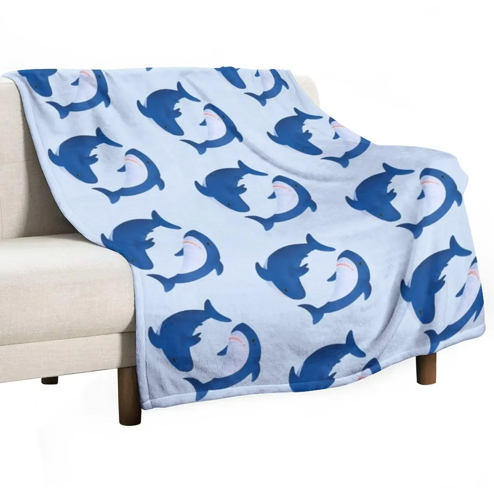 Brucie & Archie Blahaj shark pattern Throw Blanket Sofa Quilt Beautifuls halloween Beach Stuffeds Warm Blankets