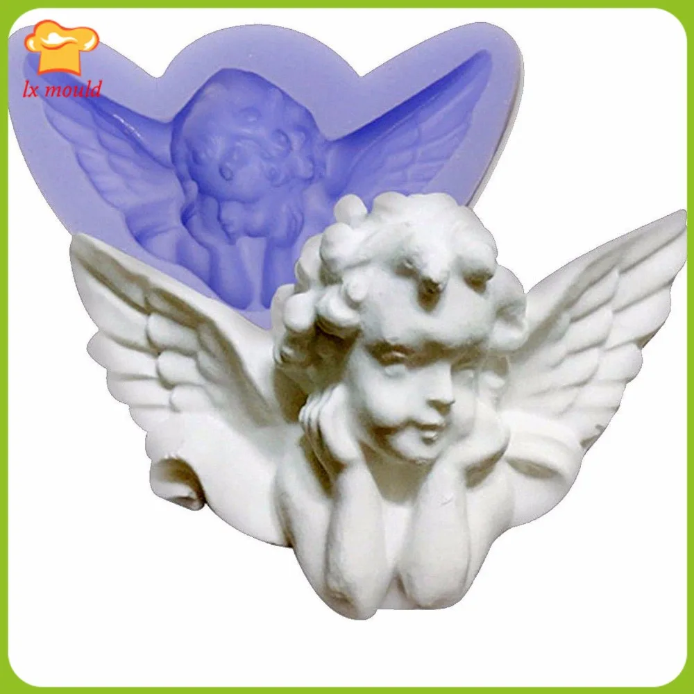 LXYY Angel Silicone Molds  Candy Baking Mould Double Sugar Food Grade Silicone Mold Plaster Craft Christmas Ornament Soap