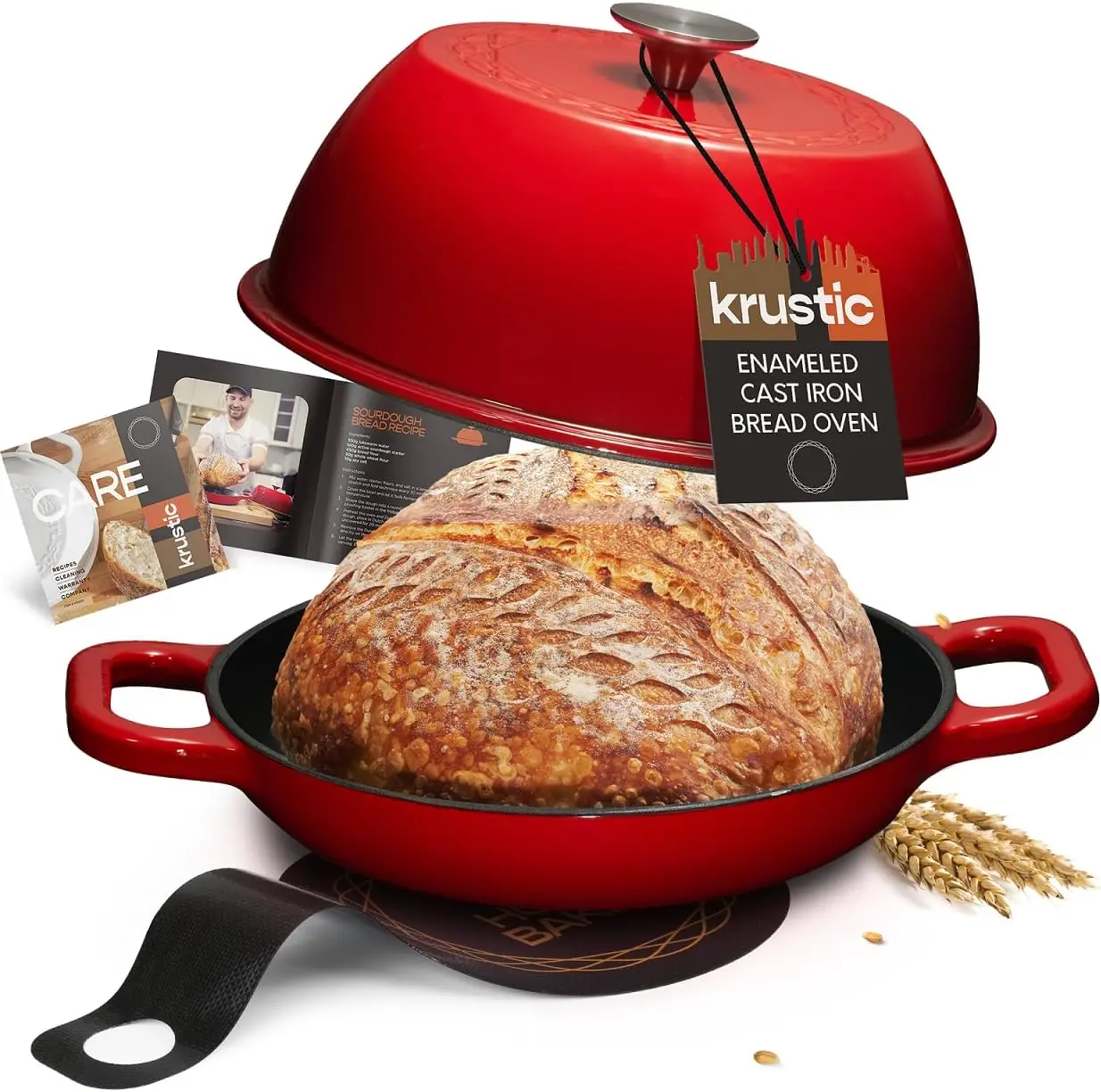 

Oven for Sourdough Bread Baking | 6 Quart Pot with Lid | 10 Inch Ceramic Enamel Thick Coated Cookware