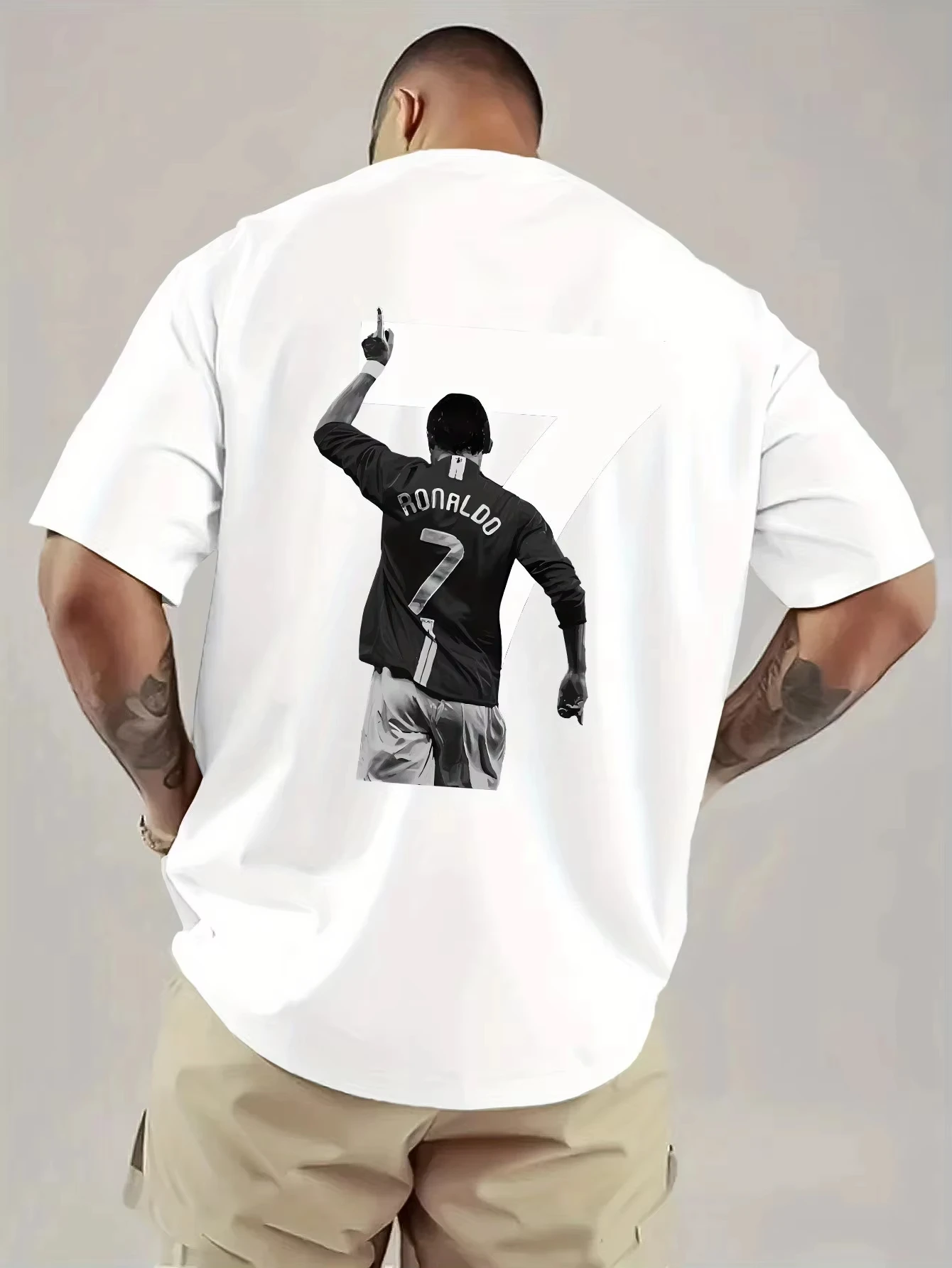 2026 New Style CR7 Cristiano Ronaldo Pattern T-Shirt - High-Quality Fashion Casual Breathable Men's Round-neck Printed T-Shirt