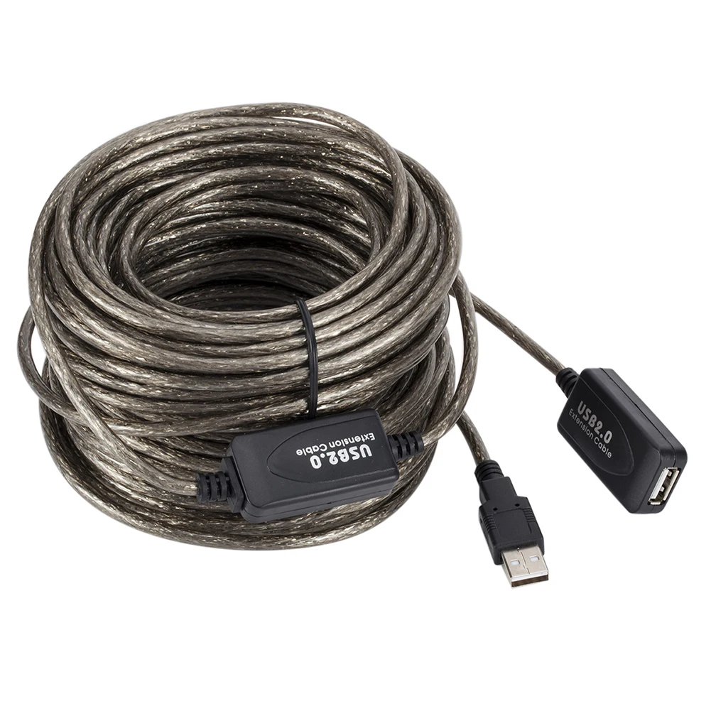 بولي كلوريد الفينيل تمديد كابل USB إشارة تضخيم 5/10/15/20 متر USB 2.0 تمديد كابل ذكر إلى أنثى نشط مكرر موسع الحبل
