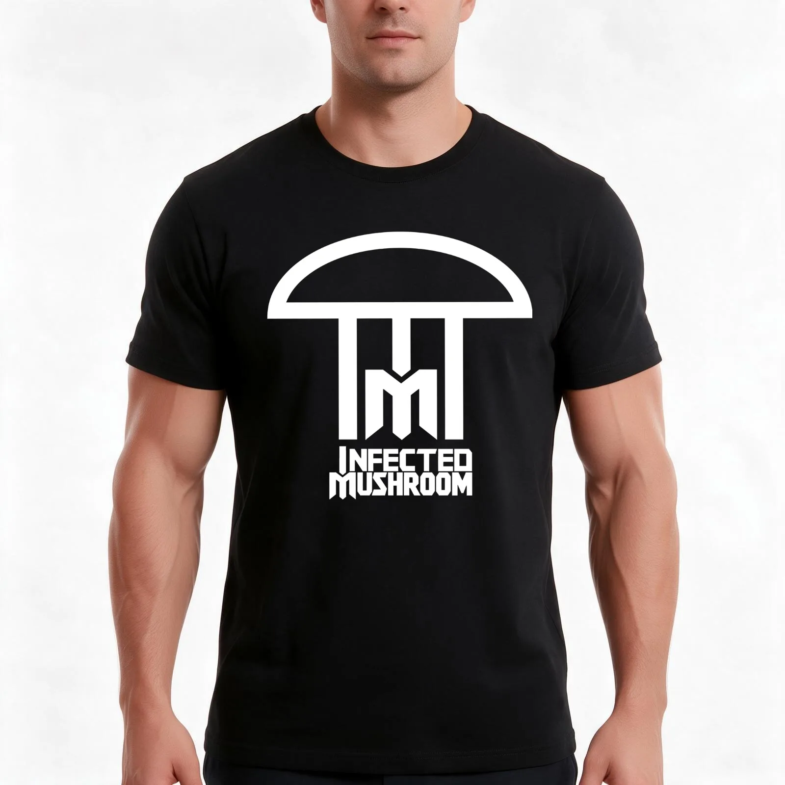 Infected Mushroom Logo Funny Personality T-Shirt Summer Casual Cotton Tee Oversized Streetwear Tops Vintage Graphic Print
