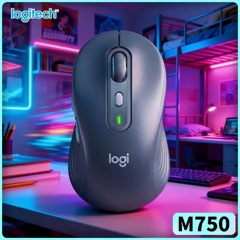 Silent M750 Ergonomic Mouse - Recycled Build, 3-Device Sync, SmartWheel, 20-Month Battery, 4000 DPI, Office Pick