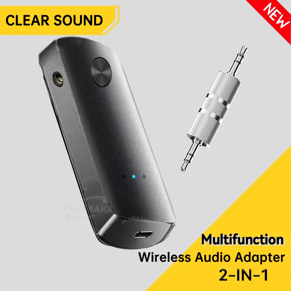 New Wireless Audio Adapter With Mic Receiver Transmitter Hansfree Call 3.5mm AUX Jack USB Multifunctional For Phones TV PC Car
