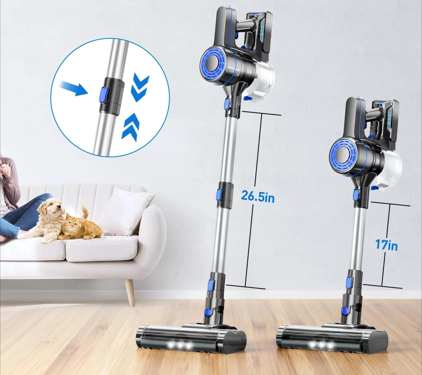 

#Powerful suction, cordless vacuum cleaner, large-capacity battery with 5 layers of filtration