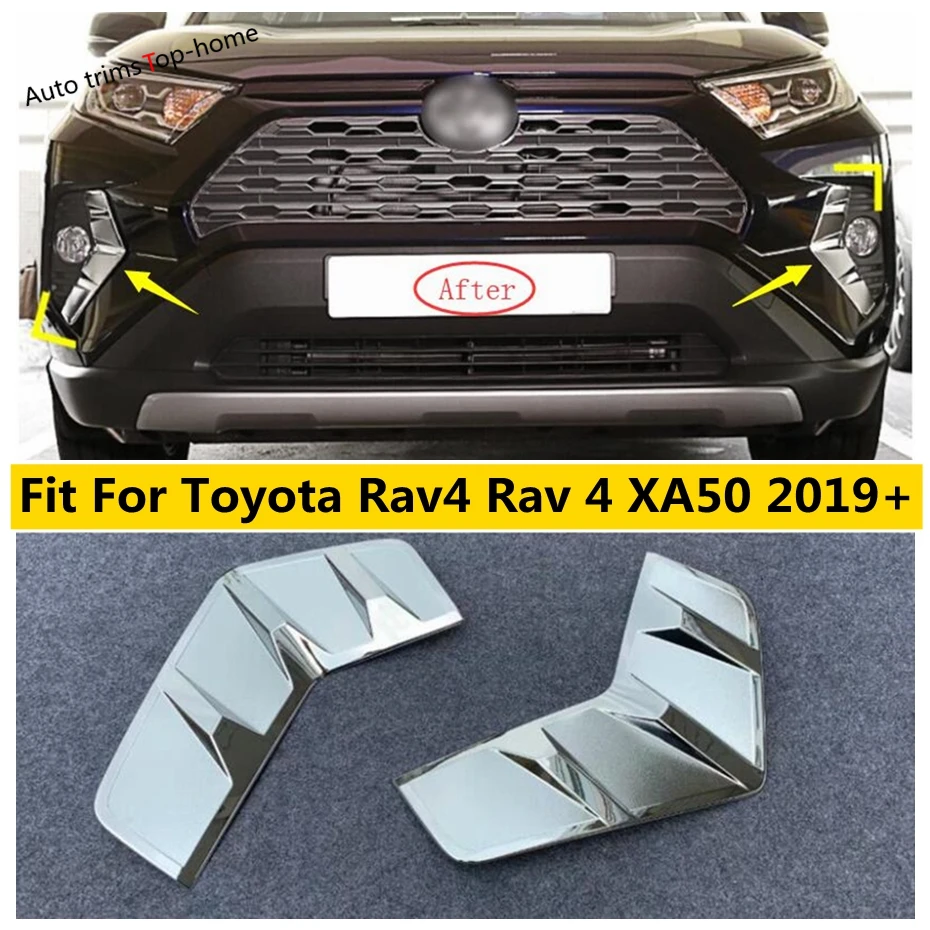 

ABS Chrome Front Fog Light Lamp Eyelid Eyebrow Decoral Frame Cover Trim For TOYOTA RAV4 RAV 4 XA50 2019 - 2024 Car Accessories