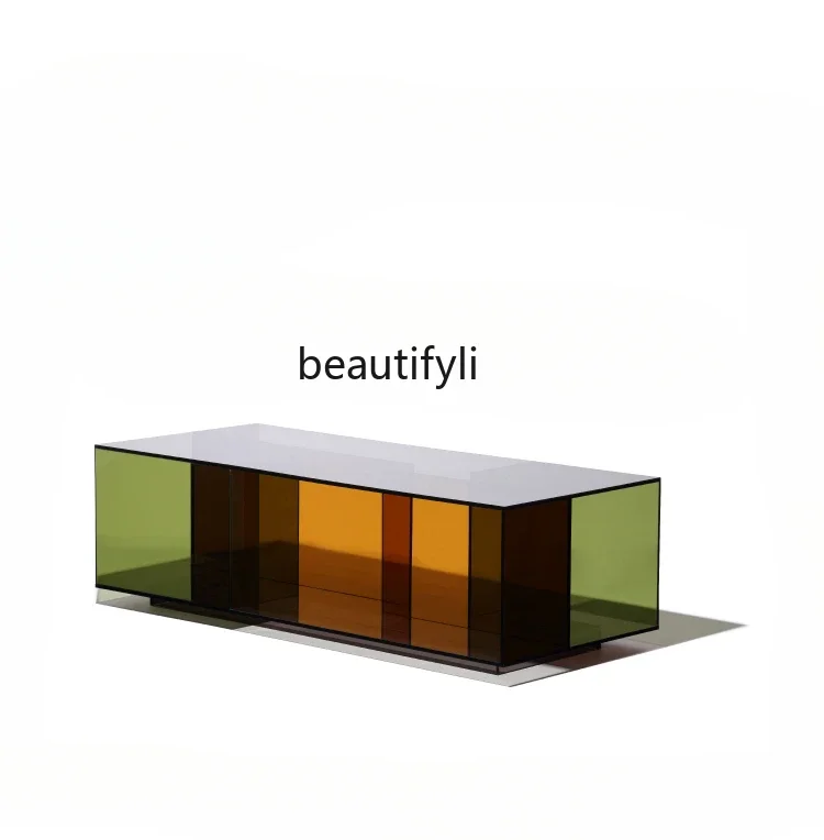 

Nordic Living Room Acrylic Tea Table Designer New Rectangular Storage Side Table