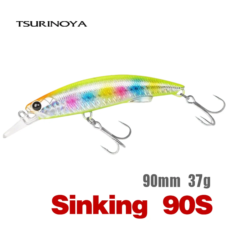 TSURINOYA 90S Heavy Minnow Tonąca przynęta wędkarska 3,54 cala 37g STRIKER Długi rzut Wysoka wytrzymałość Twarda przynęta Wędkarstwo morskie Model tuńczyka