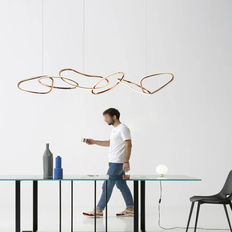 

Modern Irregular Ring Led Pendant Light Living Dining Room Chandelier Lighting Home Decor Bedroom Kitchen Hanging Lamp Luminaria
