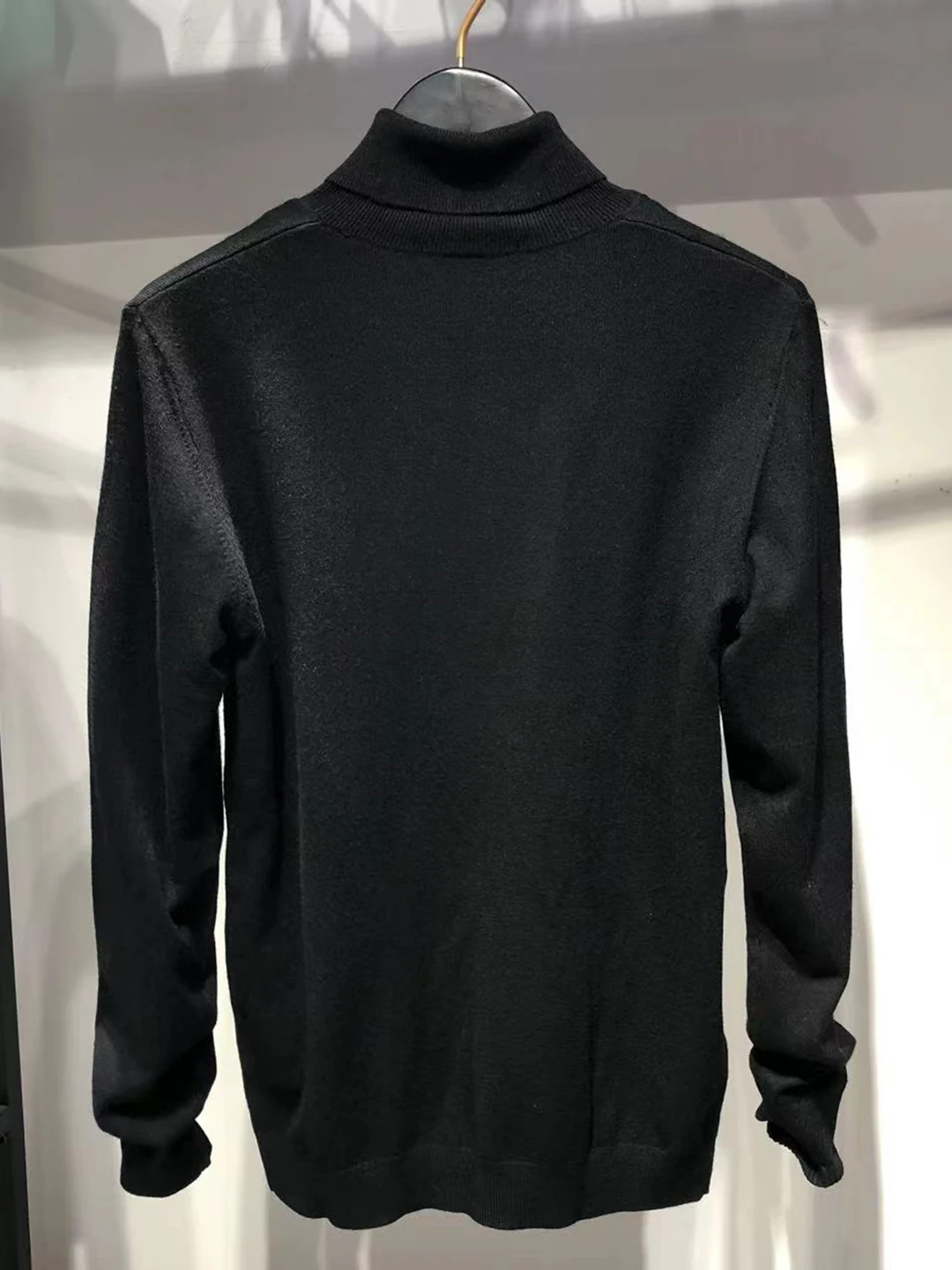 

Мужской вязаный шерстяной свитер с высоким вырезом, осень-зима, мягкая шерстяная смесь, повседневный удобный длинный топ Sve Bla