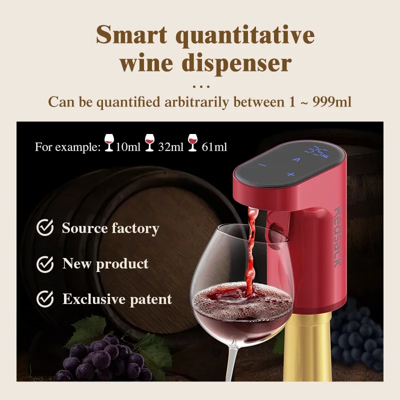 Smart electric digital wine dispenser wine suitable for more than 100 kinds of bottle mouths