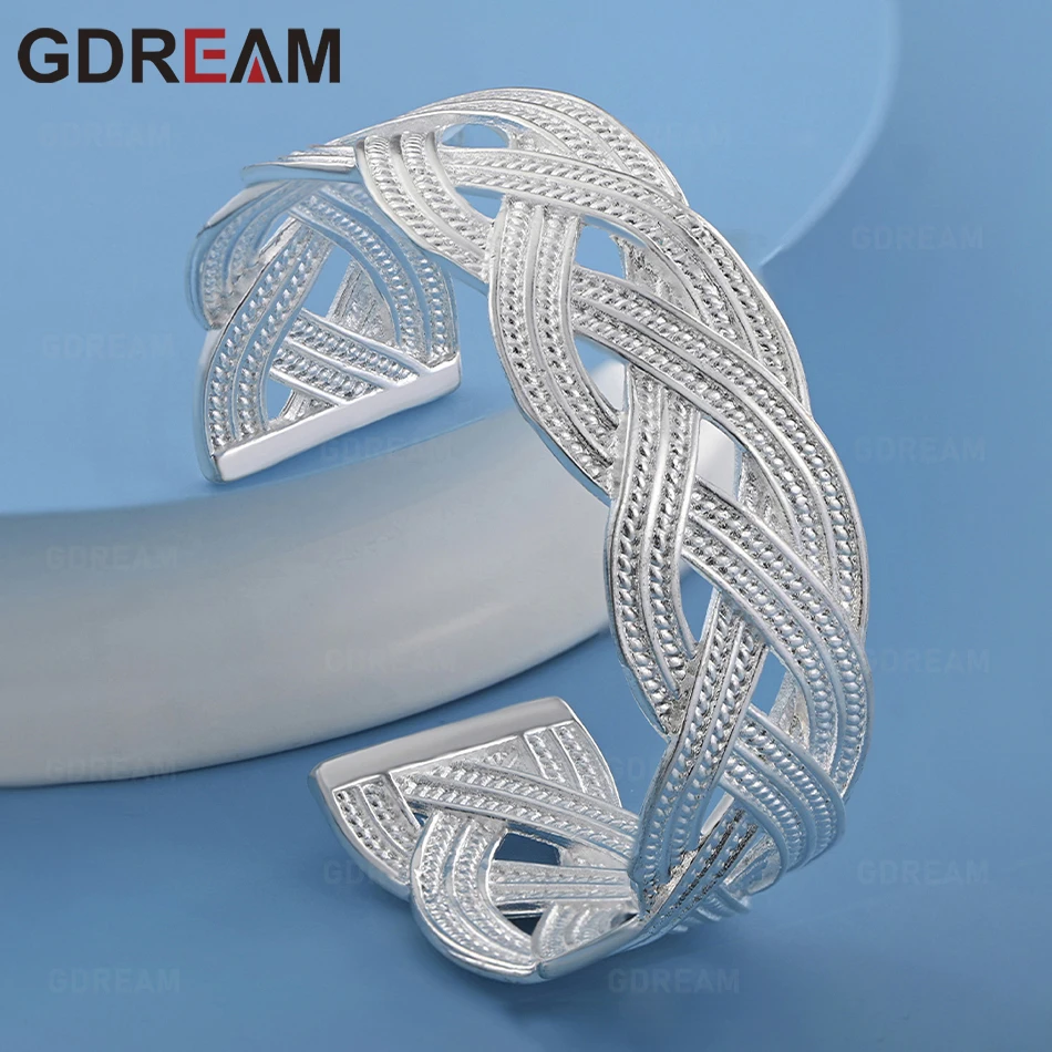 

GDREAM 925 Sterling Silver Braided Bracelet, Commuter Accessory, Christmas Gift Jewelry
