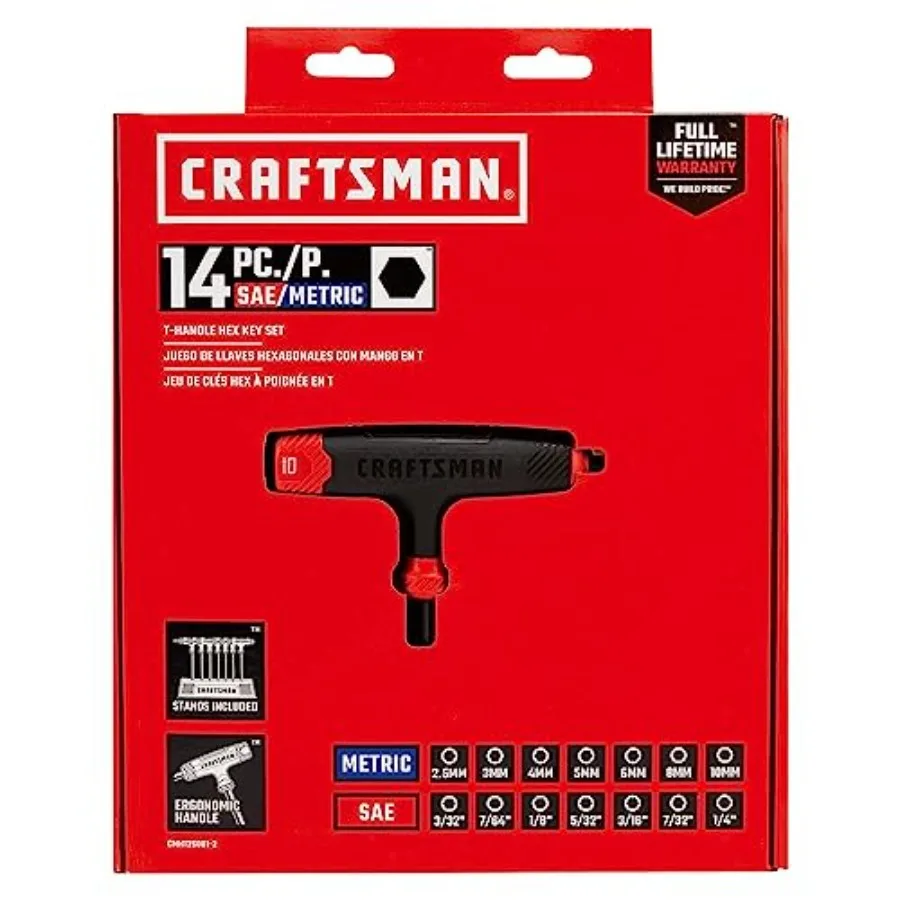 THandle Allen Wrench Set Hex Keys with Dual SAE and Metric Sizes 14Piece Comprehensive Tool Kit for Precision Fastening in Auto