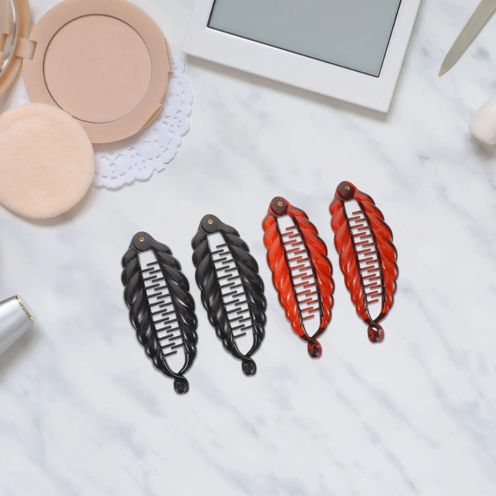 

20Pcs Banana Hair Clips Flexible Fish-Shaped Vintage Styling Strong Grip Claw Hair Accessories Ponytail Holders for Women Daily