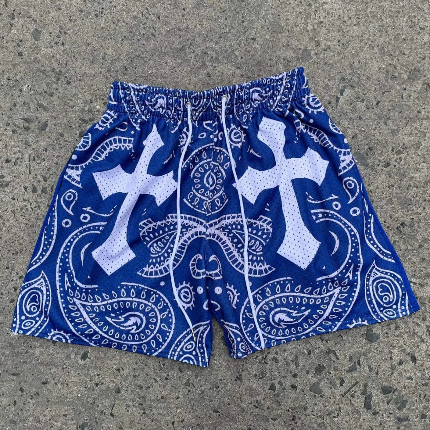 

2025 Summer New Men's Fast-drying Sports Shorts Cross Multi-element Printed Pocket Shorts Comfortable Casual Sports moto Shorts