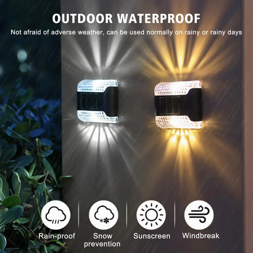 Waterproof LED Solar Wall Lamp Waterproof Street Light Balcony Luminous Down Decoration And Yard Up Lighting Porch Home E0E5