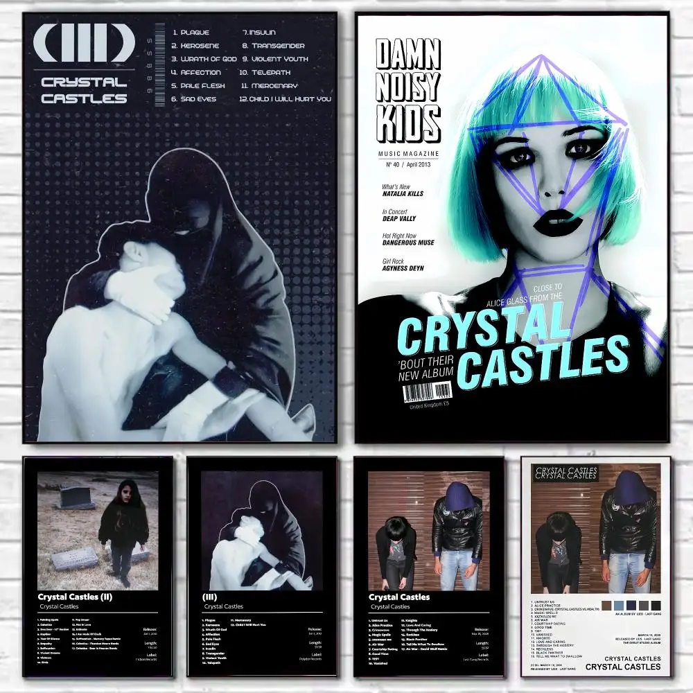 Pop Band Crystal Castles Poster HD Art Decorative Wall Art Waterproof Home Décor for Living Room Bedroom Café Stylish Gift