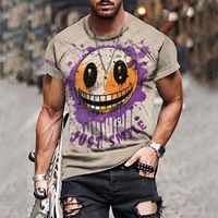 Smile! Men's short-sleeved shirt T-shirts, 3D pattern colored shirts, fashion breaks, specials, street everyday T-shirts for men