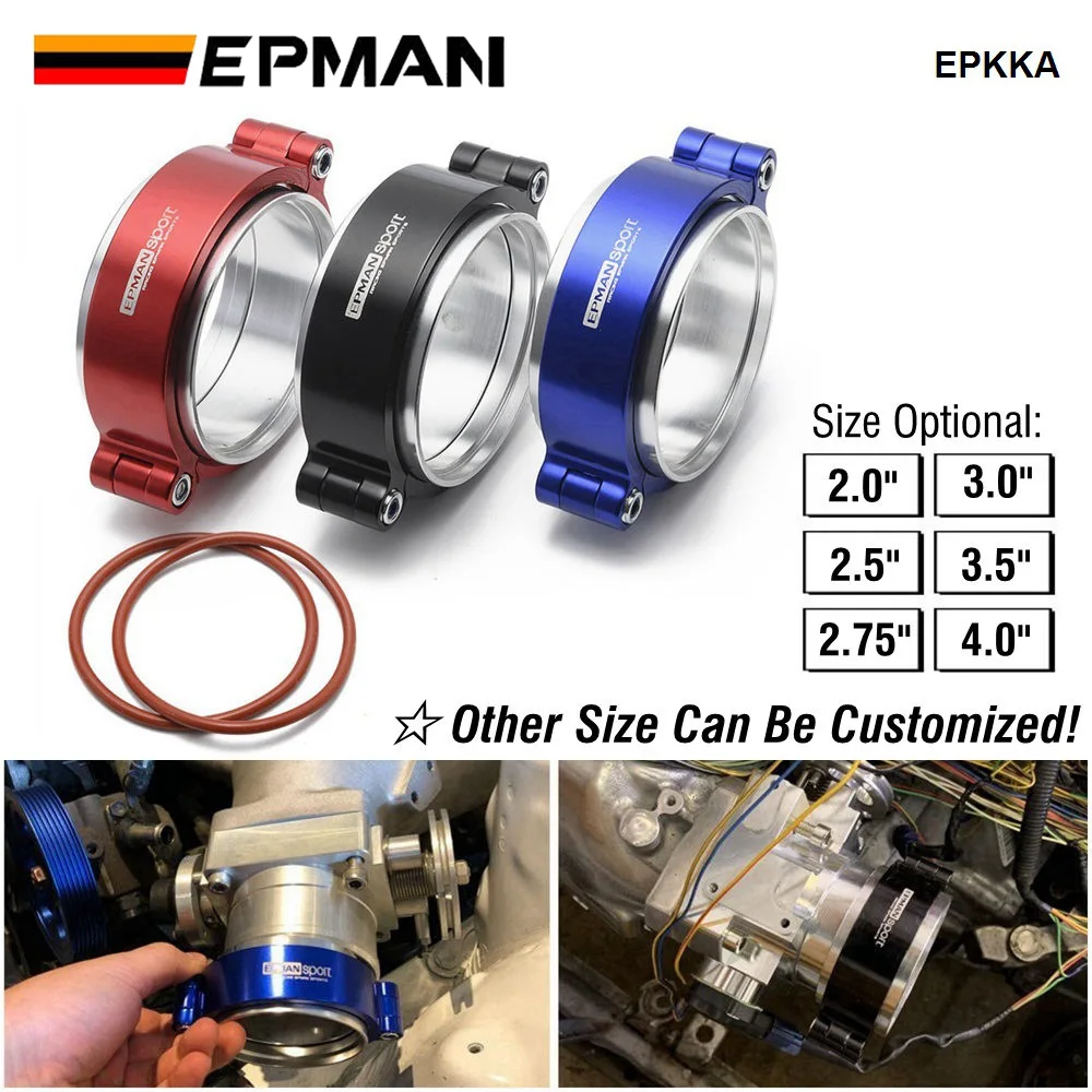 EPMAN HD Exhaust V-band Clamp w Flange System Assenbly Anodized Clamp For 3.5