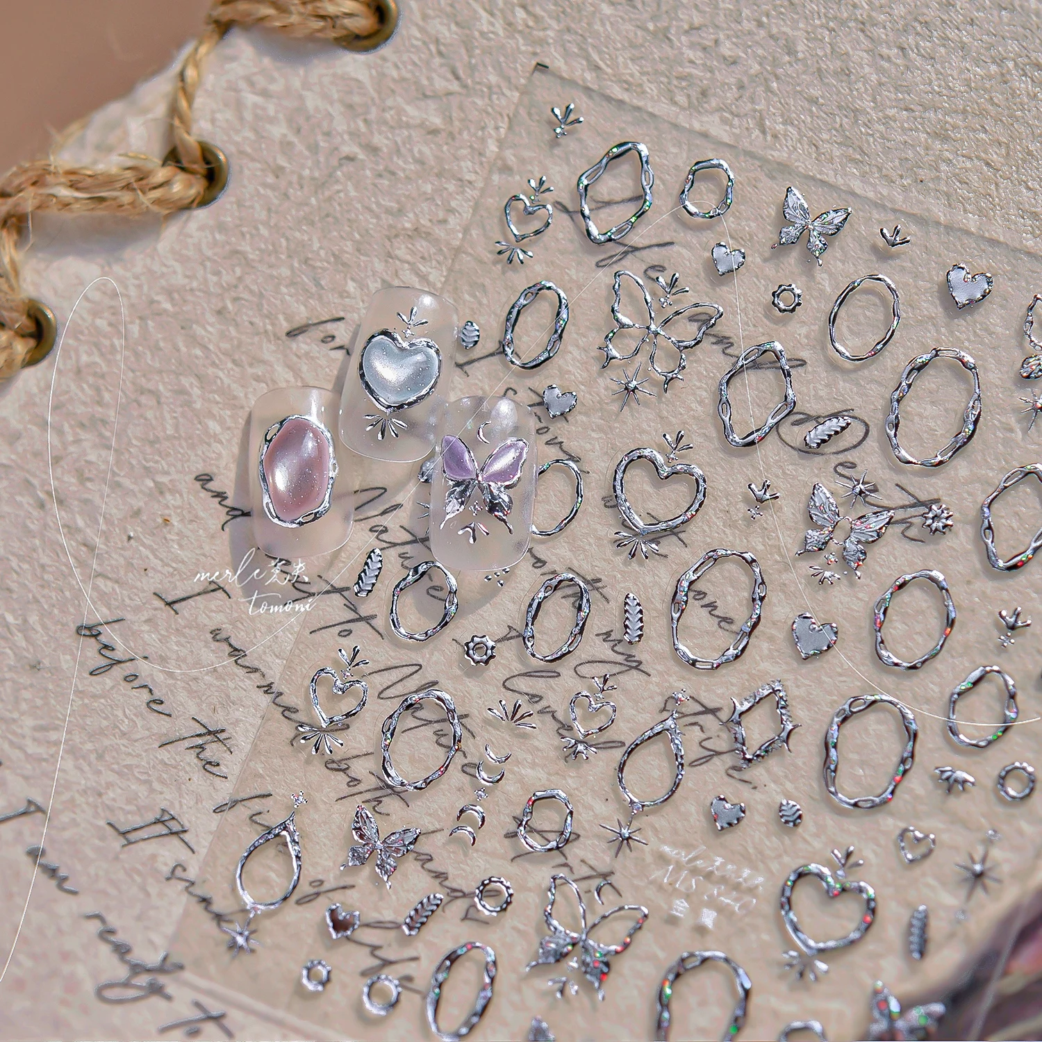 

1PCS Butterfly Gem Line 5D Nail Stickers Nail Art Accessories New Metal Hot Stamping Stickers DIY Nail Art Supplies