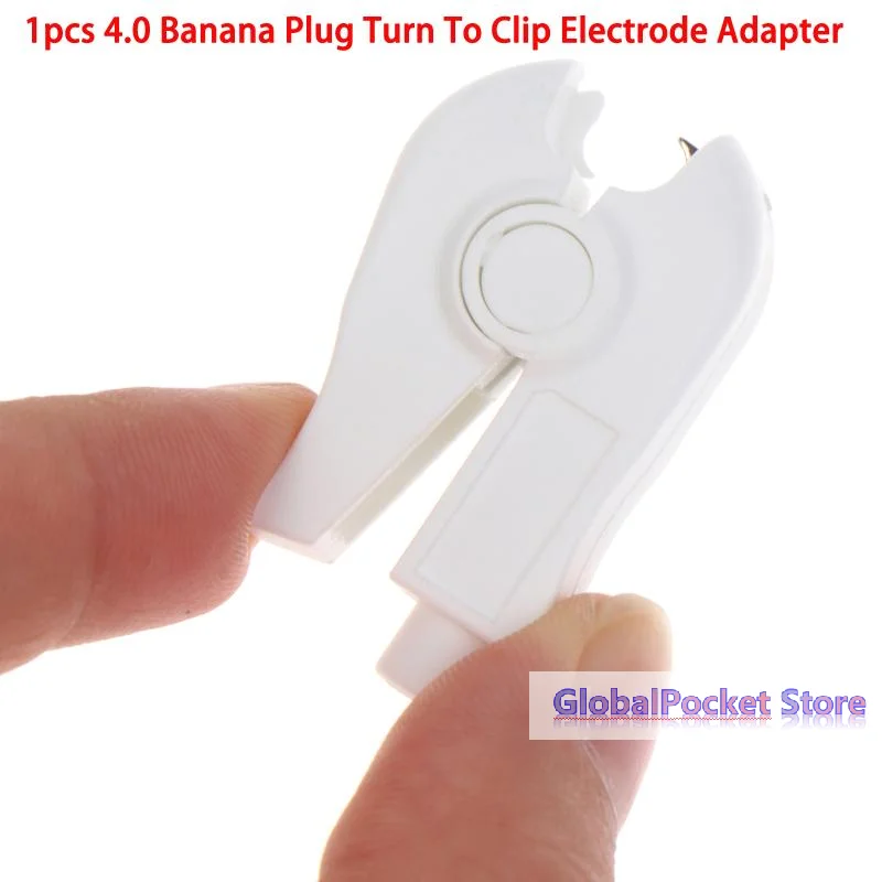 [TG823]1Pcs ECG/EKG Cable To Electrode Pad Connector Accessories 4.0 Banana Plug Turn To Clip Electrode Adapter