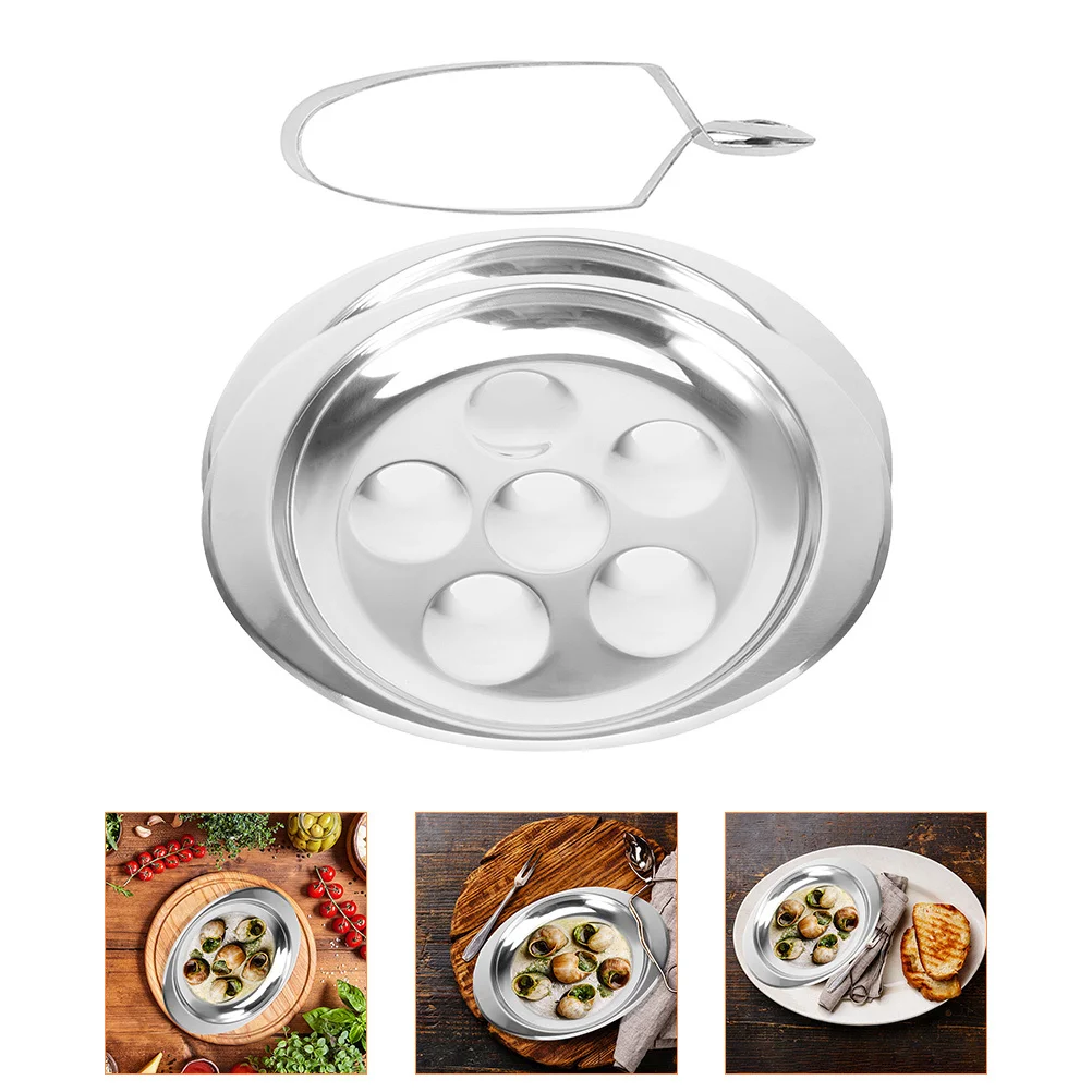 

1Set Escargot Plate Stainless Steel Snail Baking Pan Oven Safe for Home Bbq Restaurant Dining Escargot Shells