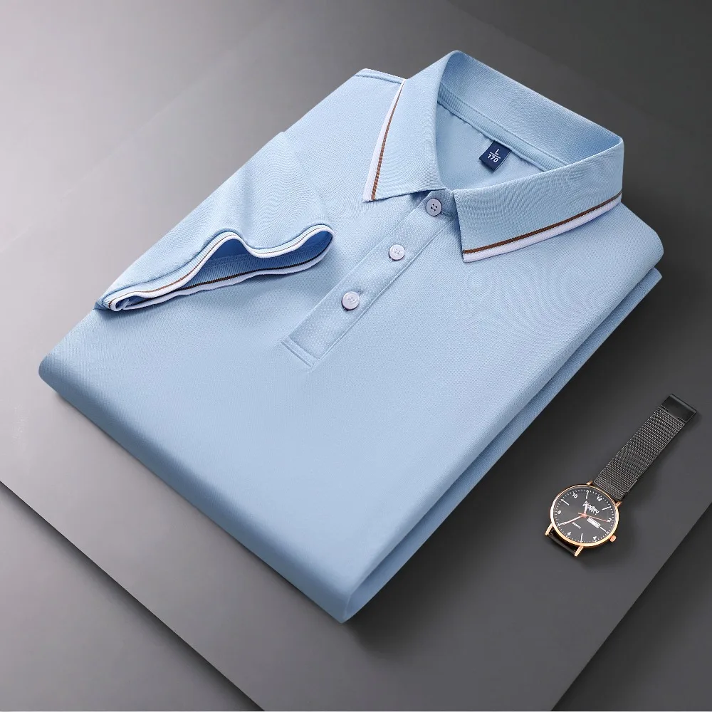 

Британская деловая мужская и женская рубашка поло, осенняя дышащая рубашка с лацканами и короткими рукавами, повседневный удобный топ для пар