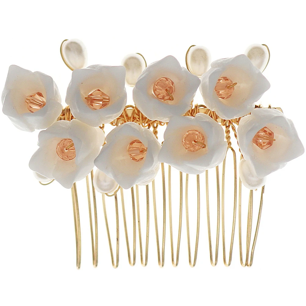 

Resin Flower Comb Elegant Wedding Accessories Bride Flower Hair Comb Wedding Bridesmaid Party Hairstyle Decorative Piece Hairpin