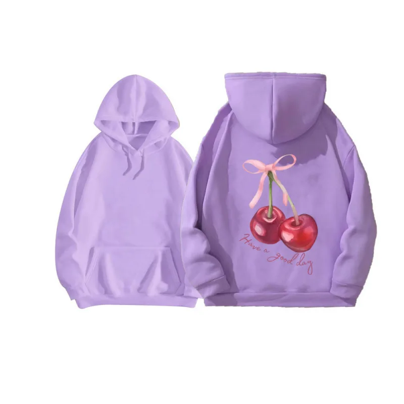 Felpa con cappuccio abbinata da uomo e da donna alla moda, ampia e versatile in stile americano con design di coppia stampato e pul con cappuccio