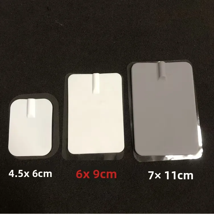 

2 шт., силиконовая электродная подушечка, мягкий электродный пластырь для физиотерапевтического инструмента, серый 7x11 см, белый, 4x6 см, инструменты для облегчения боли, бесплатно