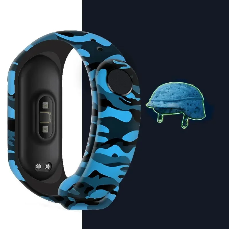 Fashion Camouflage Strap for Mi Band 3 4 5 6 Bracelet Silicone Band for Xiaomi Mi Band 3 4 Replacement Wristband for Miband 5 6