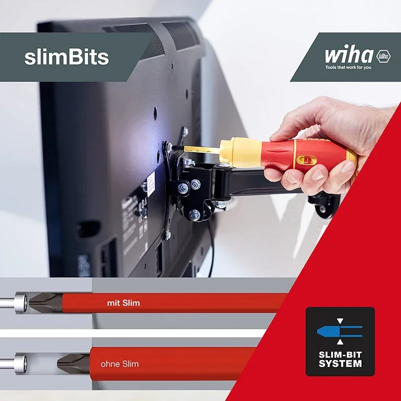 Wiha Electric Screwdriver SpeedE II 7Pcs with slimBits DIY Power Impact Driver Lithium-Ion 44318   tools set