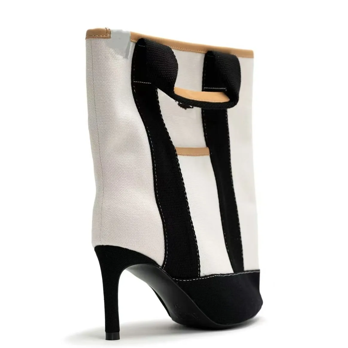 Women's Color Blocking Striped Ankle Boots Bow Detail Stiletto Heel Bold Chic Design for Evening Spring/summer Fashion Looks