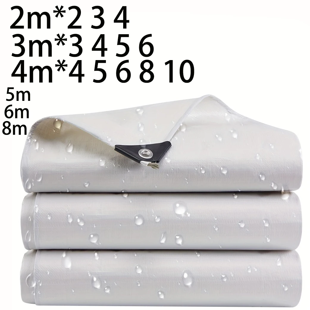 

Large Tarpaulin Awning White 3x5 6 8m*8 10 12 3 4x4 6m Sun Shelter Tarp Waterproof Garden Rain Cover Shade Canopy Backyard Patio