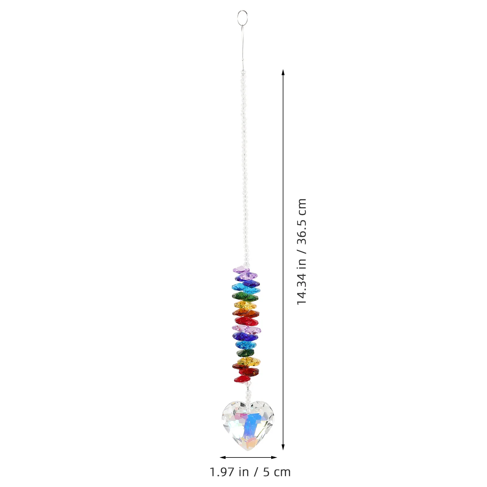 

Catcher Pendant Heart Shaped Crystal Prism Hanging Adornment Charm White Decorations for Home