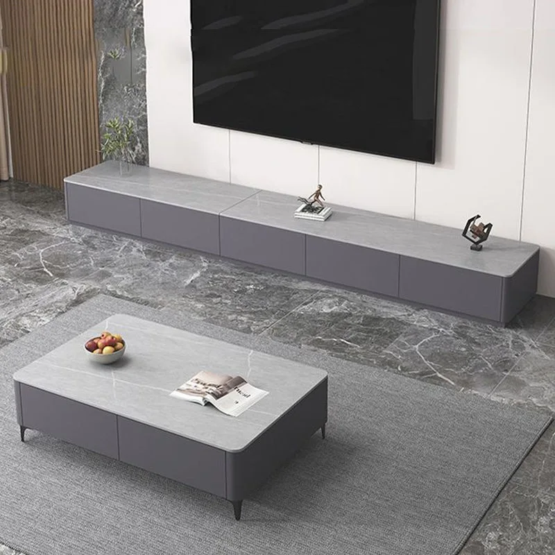 

rock slab, TV cabinet, coffee table, combination, living room, light luxury, floor cabinet, small apartment