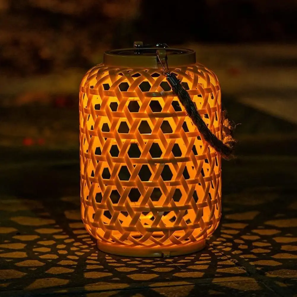 

Bamboo Outdoor Decor Elegant Bamboo Solar Woven Lamp for Garden Decor with Soft Automatic On/off Feature Ip65 Waterproof