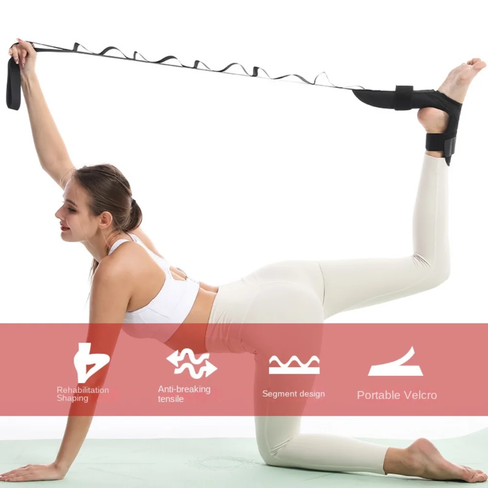Ergonomic Design Yoga Stretch Band Ankle Protect 7 Loops Hamstring Stretcher Comfortable Breathable Foot Trainer Tape Fitness